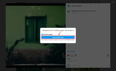 Click "Copy embed code"