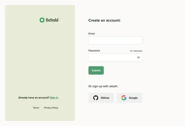 1. Create a free Behold account